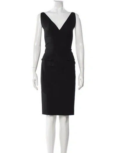 Pre-owned Rm By Roland Mouret V-neck Knee-length Dress In Gray