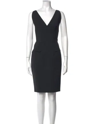 Pre-owned Rm By Roland Mouret Wool Knee-length Dress In Black