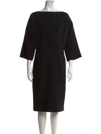 Pre-owned Rm By Roland Mouret Wool Knee-length Dress In Black