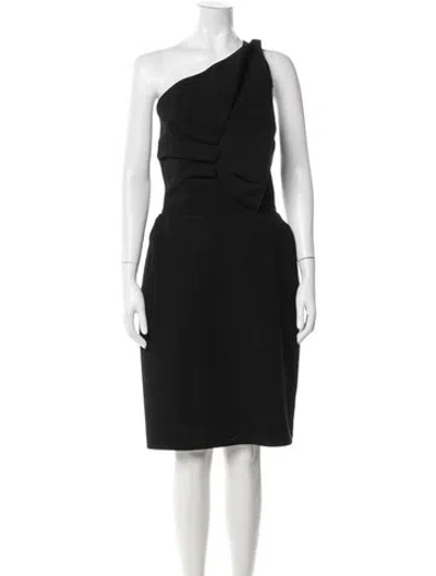 Pre-owned Rm By Roland Mouret Wool Knee-length Dress In Black