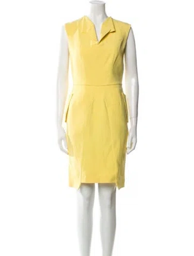 Pre-owned Rm By Roland Mouret Wool Knee-length Dress In Yellow