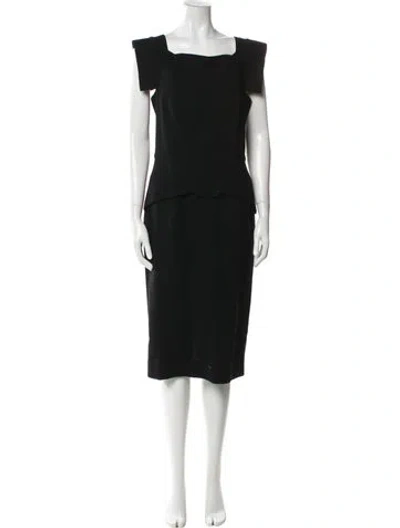 Pre-owned Rm By Roland Mouret Wool Midi Length Dress In Black