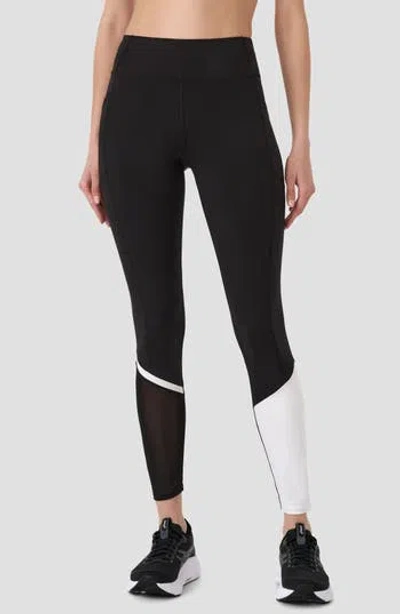 Rm Rebecca Minkoff Colorblock Pocketed Mesh Panel Ankle Leggings In Multi
