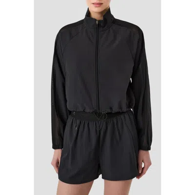 Rm Rebecca Minkoff Crop Track Jacket In Black