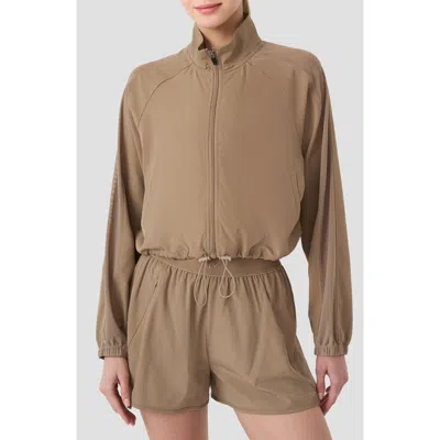Rm Rebecca Minkoff Crop Track Jacket In Brown