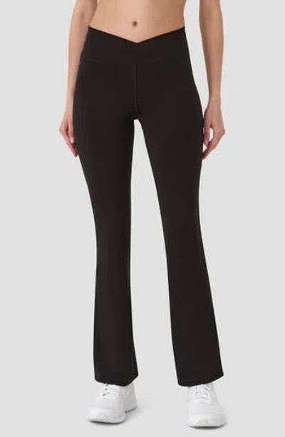 Rm Rebecca Minkoff Crossover Waist Flare Leggings In Black