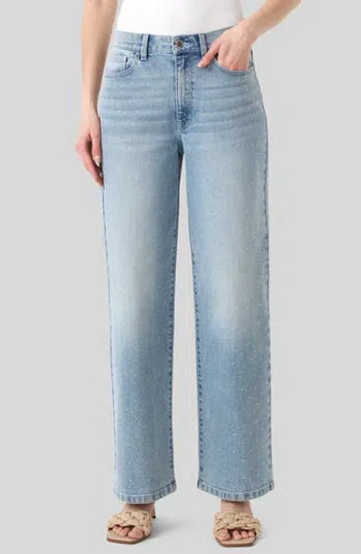 Rm Rebecca Minkoff Crystal Embellished Wide Leg Jeans In Brown