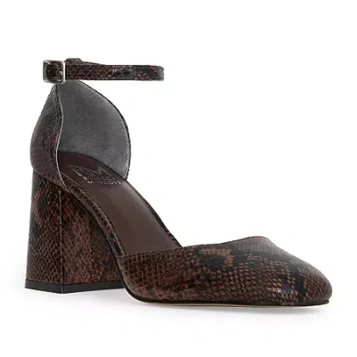 Rm Rebecca Minkoff Katerin Womens Square Closed Toe Block Heel Pumps In Brown