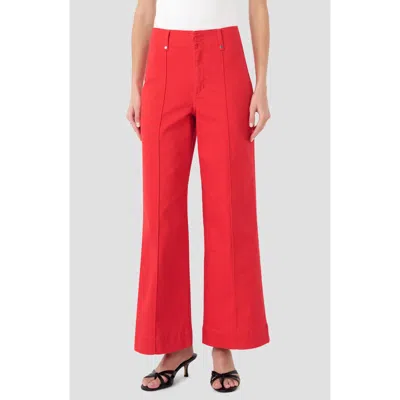 Rm Rebecca Minkoff Pintuck High Waist Wide Leg Jeans In Red