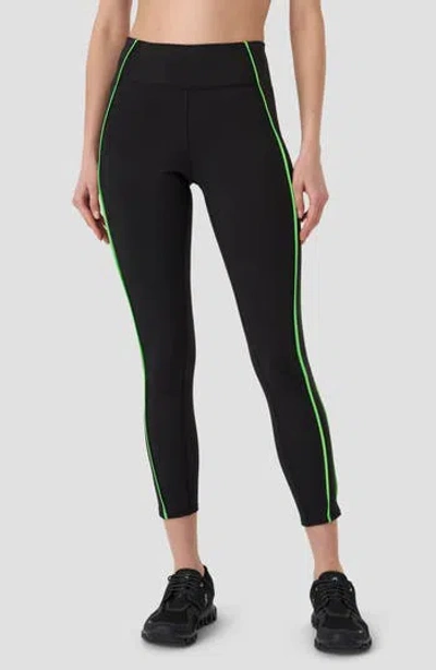 Rm Rebecca Minkoff Piped High Waist Crop Leggings In Black