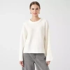 Rm Rebecca Minkoff Womens Crew Neck Long Sleeve Pullover Sweater In Sand