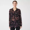 Rm Rebecca Minkoff Womens Cuffed Long Sleeve Regular Fit Button-down Shirt In Black