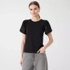 Rm Rebecca Minkoff Womens Round Neck Short Sleeve T-shirt In Black