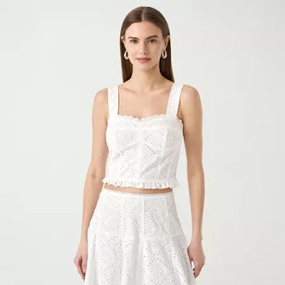 Rm Rebecca Minkoff Womens Sleeveless Blouse In White