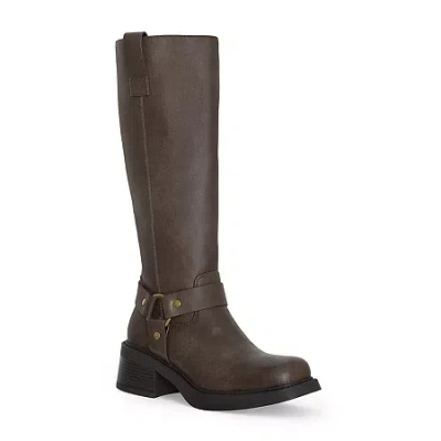 Rm Rebecca Minkoff Womens Sona Stacked Heel Motorcycle Boots In Brown