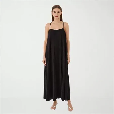Rm Rebecca Minkoff Womens Straight Neck Sleeveless Embellished Maxi Dress In Black