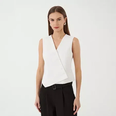 Rm Rebecca Minkoff Womens V Neck Sleeveless Vest In White