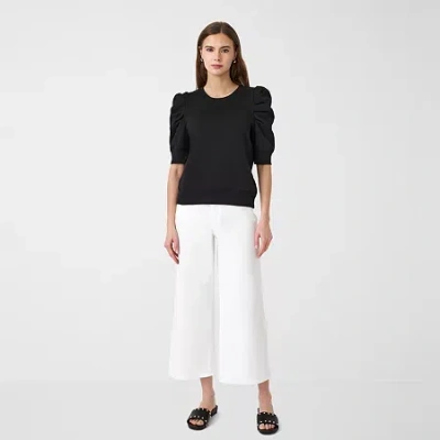 Rm Rebecca Minkoff Womens Wide Leg Mid Rise Cropped Pant In White