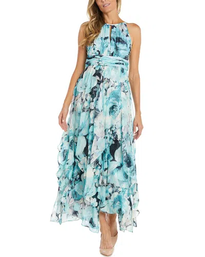 Rm Richards Printed Chiffon Halter Dress