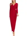 R & M Richards Rm Richards Sheer Insert Sleeve Detail Wrap Dress