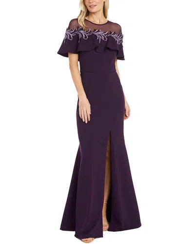 R & M Richards Rm Richards Stretch Scuba Dress In Purple