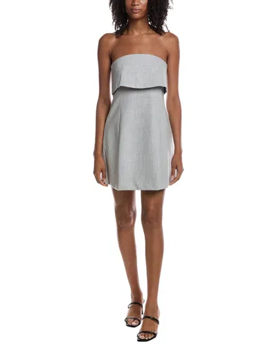 Rmn Studios Strapless Suiting Mini Dress In Gray