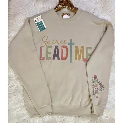 Rmn Wholesale Unisex Spirit Lead Me Sweatshirt In Sand In Beige