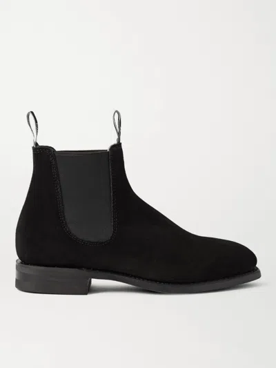 R.m.williams Comfort Craftsman Suede Chelsea Boots In Black
