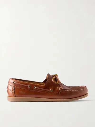 R.m.williams Islet Leather Boat Shoes In Brown