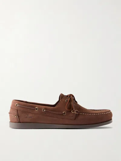 R.m.williams Islet Suede Boat Shoes In Brown