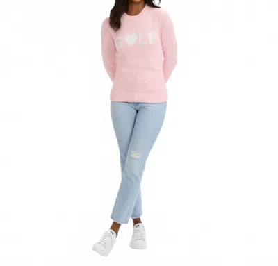 Rnwk Ella Club Golf Heart Sweater In Pink