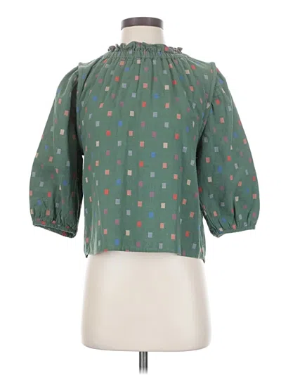 Pre-owned Ro & De 3/4 Sleeve Blouse In Green