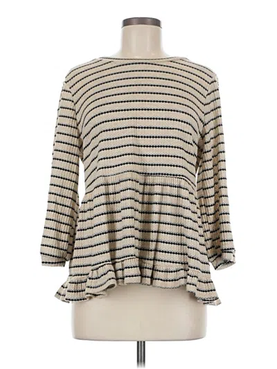 Pre-owned Ro & De 3/4 Sleeve Top Ivory Boatneck Tops