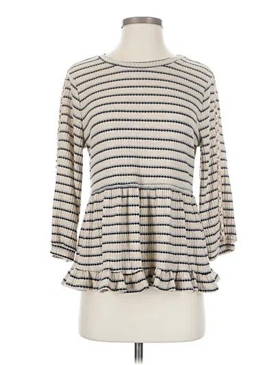 Pre-owned Ro & De 3/4 Sleeve Top Ivory Turtleneck Tops In White