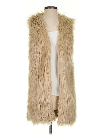 Pre-owned Ro & De Faux Fur Vest In Brown