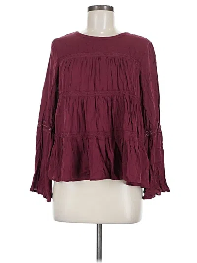 Pre-owned Ro & De Long Sleeve Blouse In Burgundy