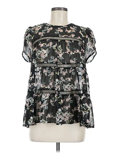 Pre-owned Ro & De Short Sleeve Blouse In Black