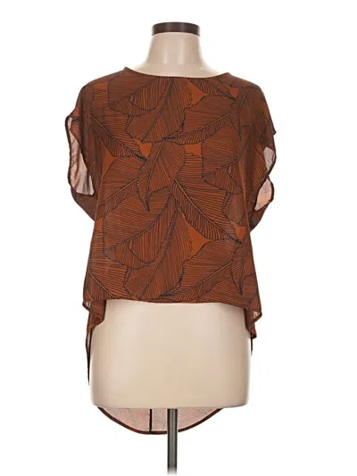 Pre-owned Ro & De Short Sleeve Blouse In Brown