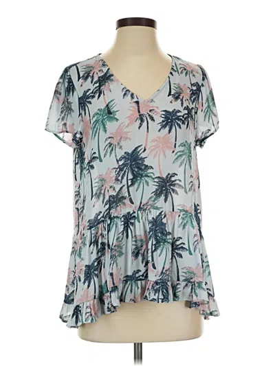 Pre-owned Ro & De Short Sleeve Blouse In Gray