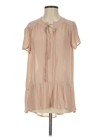 Pre-owned Ro & De Short Sleeve Blouse In Tan