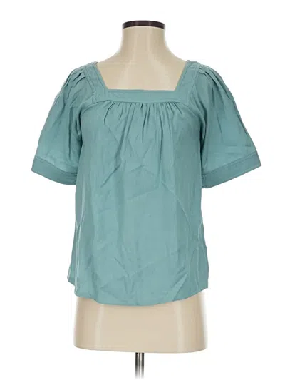 Pre-owned Ro & De Short Sleeve Blouse In Teal