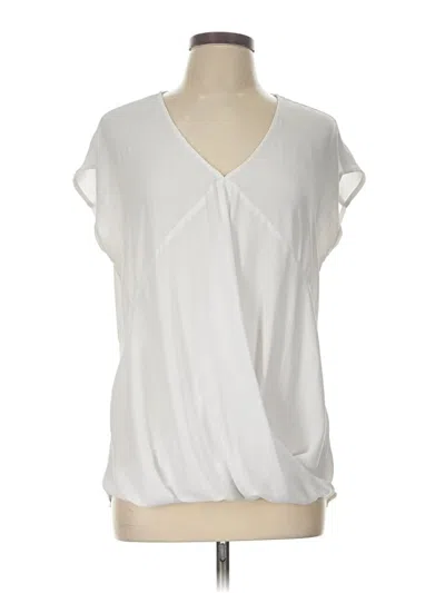 Pre-owned Ro & De Short Sleeve Blouse In White