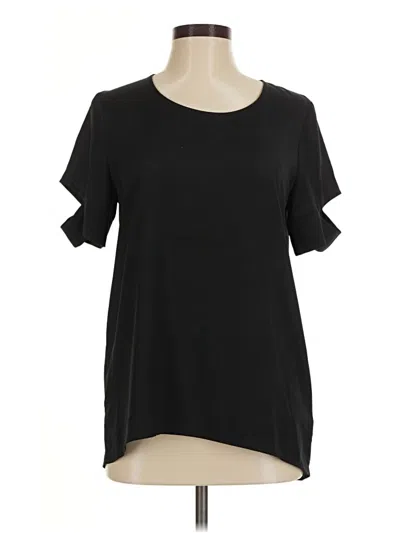 Pre-owned Ro & De Short Sleeve Top Black Keyhole Neckline Tops