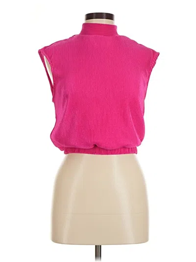 Pre-owned Ro & De Short Sleeve Turtleneck In Pink