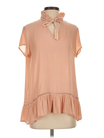 Pre-owned Ro & De Short Sleeve Turtleneck In Tan