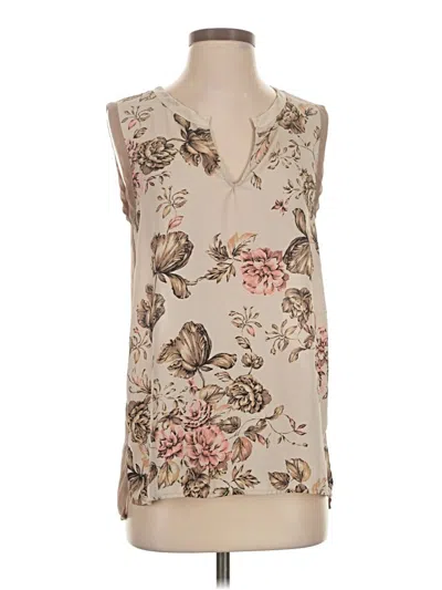Pre-owned Ro & De Sleeveless Top Tan V-neck Tops