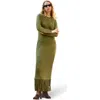Ro&zo Applique Knit Maxi Dress In Green