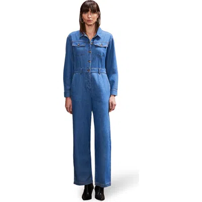 Ro&zo Blue Denim Long Sleeve Jumpsuit