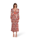 Ro&zo Blue Poppy Tie Back Tea Midi Dress In Blue