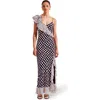 Ro&zo Celeste Corsage Spot Print Dress In Black